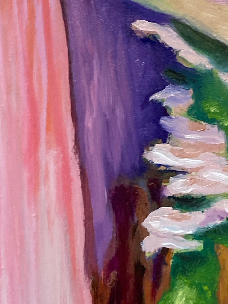 Freylyn the Oyster Mushroom Priestess - 8x10- Original painting - Acrylic and oil on cradled gesso board