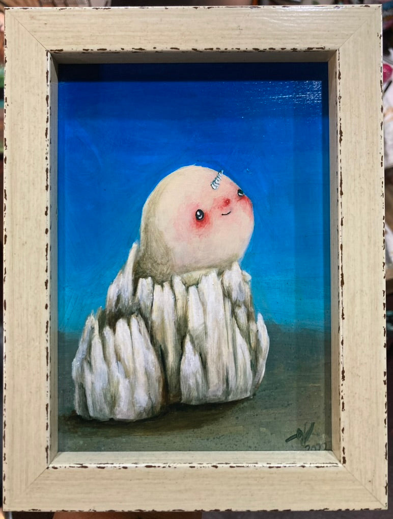 It's Safe For You To Come Out Of Your Shell - Barnacle Babe Lily 5x7 Painting Framed