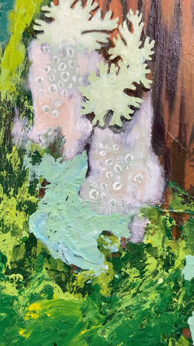 Held - 9x12 Original Painting - Nurse Log Collection