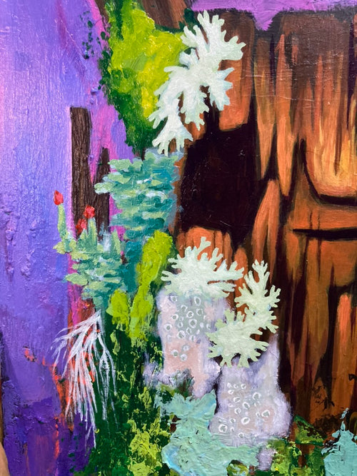 Held - 9x12 Original Painting - Nurse Log Collection