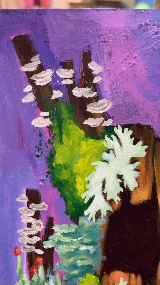 Held - 9x12 Original Painting - Nurse Log Collection