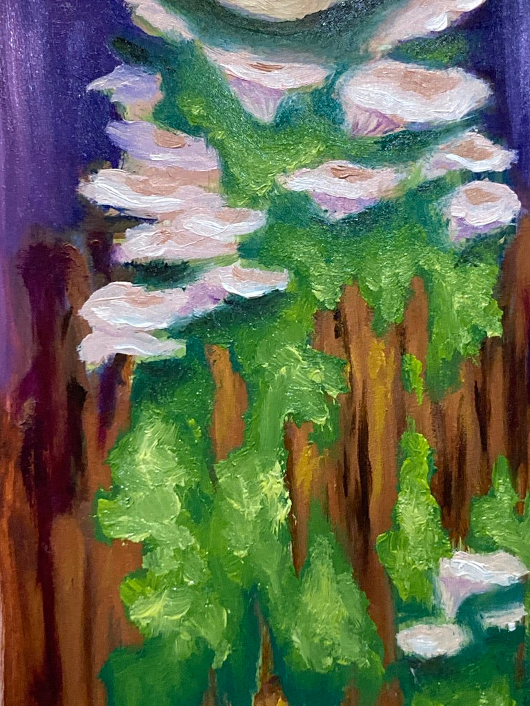Freylyn the Oyster Mushroom Priestess - 8x10- Original painting - Acrylic and oil on cradled gesso board