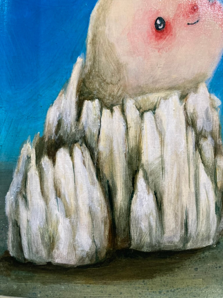 It's Safe For You To Come Out Of Your Shell - Barnacle Babe Lily 5x7 Painting Framed