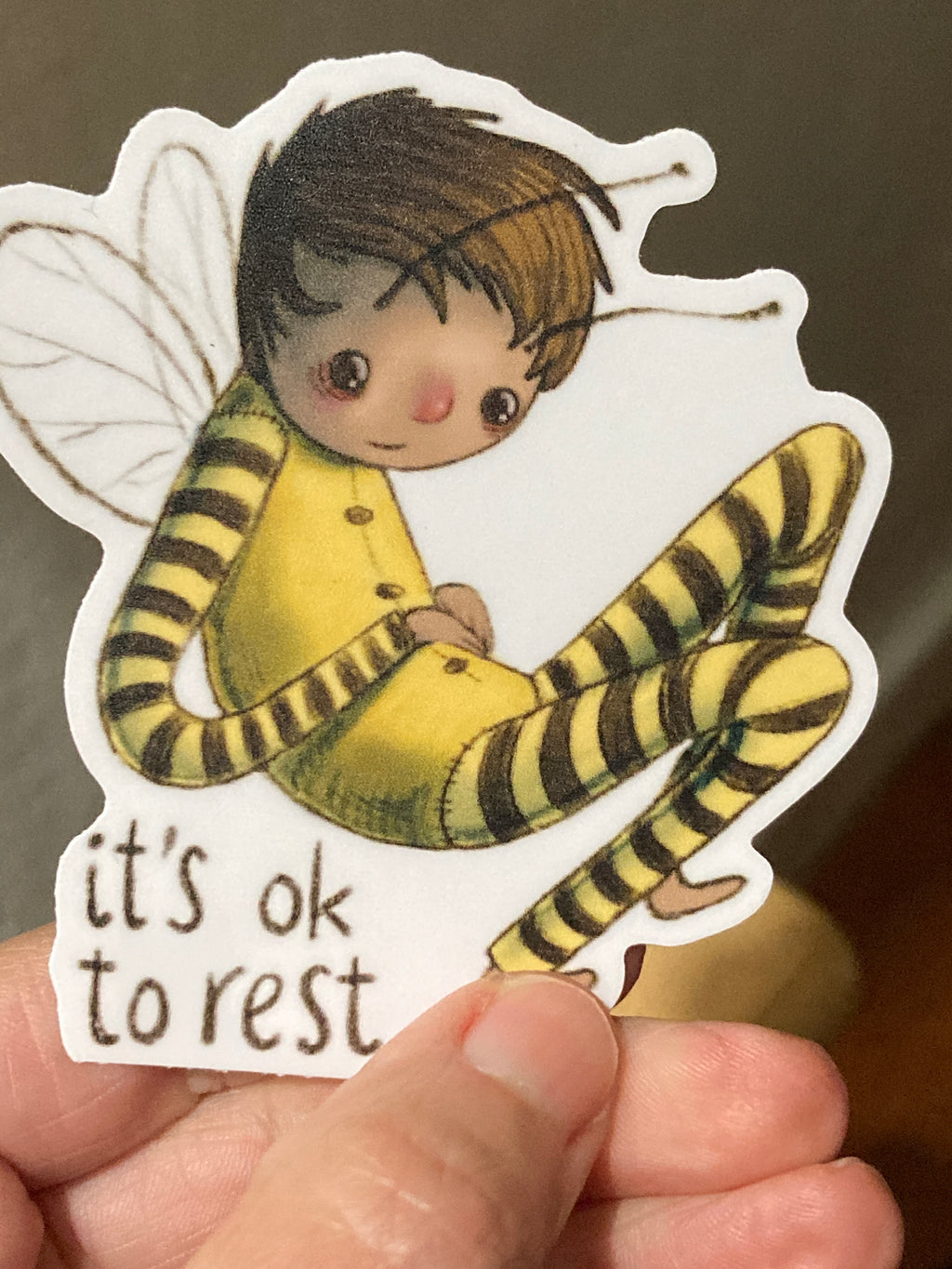 It's Ok To Rest - Worker Bee – Vinyl Sticker (3")