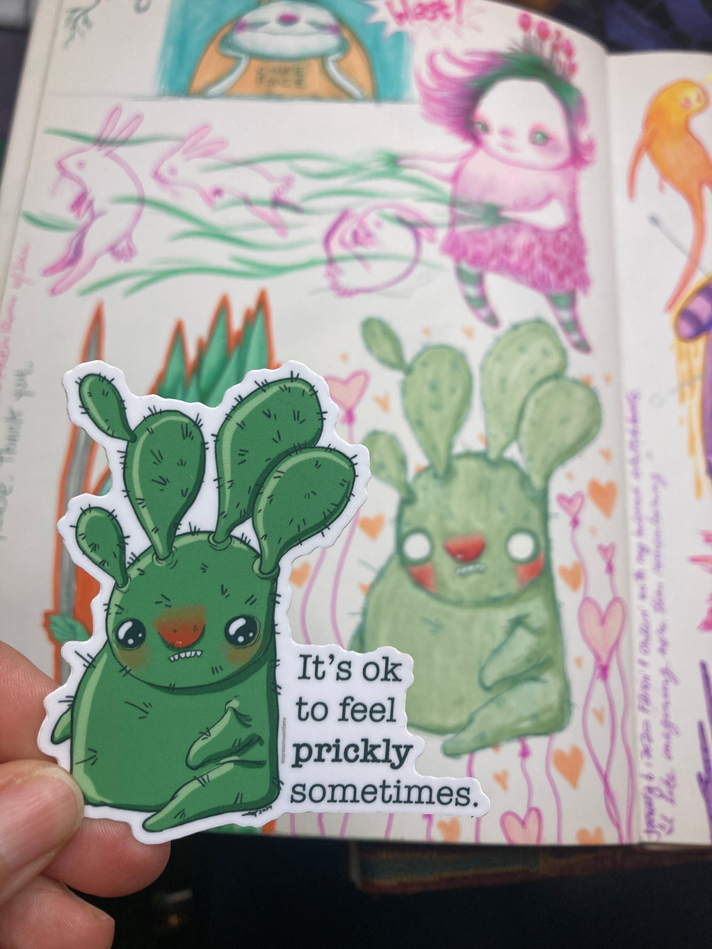 It's Ok to Feel Prickly Sometimes - 3 inch vinyl sticker