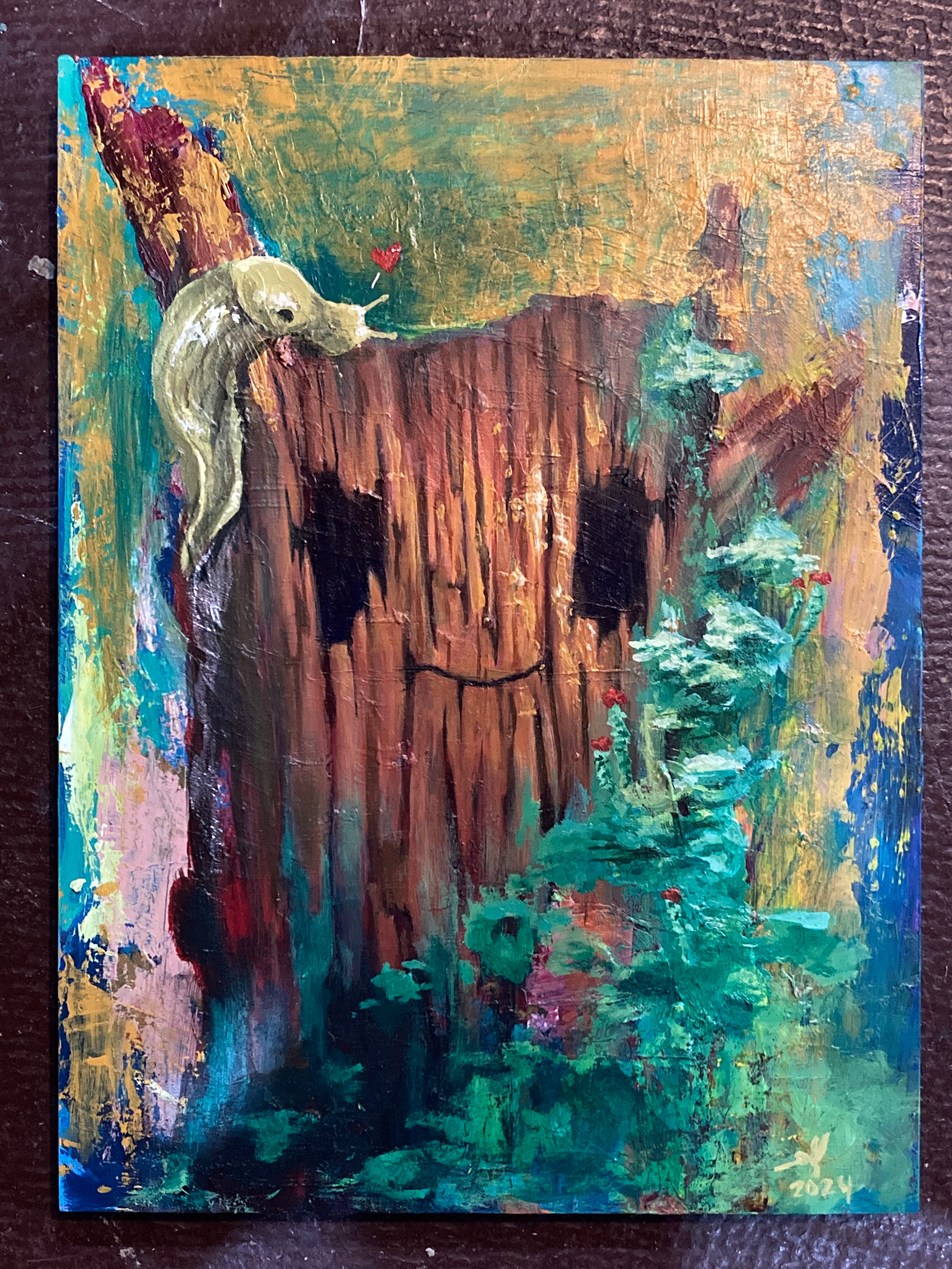 I Will Be Your Safe Space When You Need A Place To Rest - 9x12 Original Painting - Nurse Log Collection