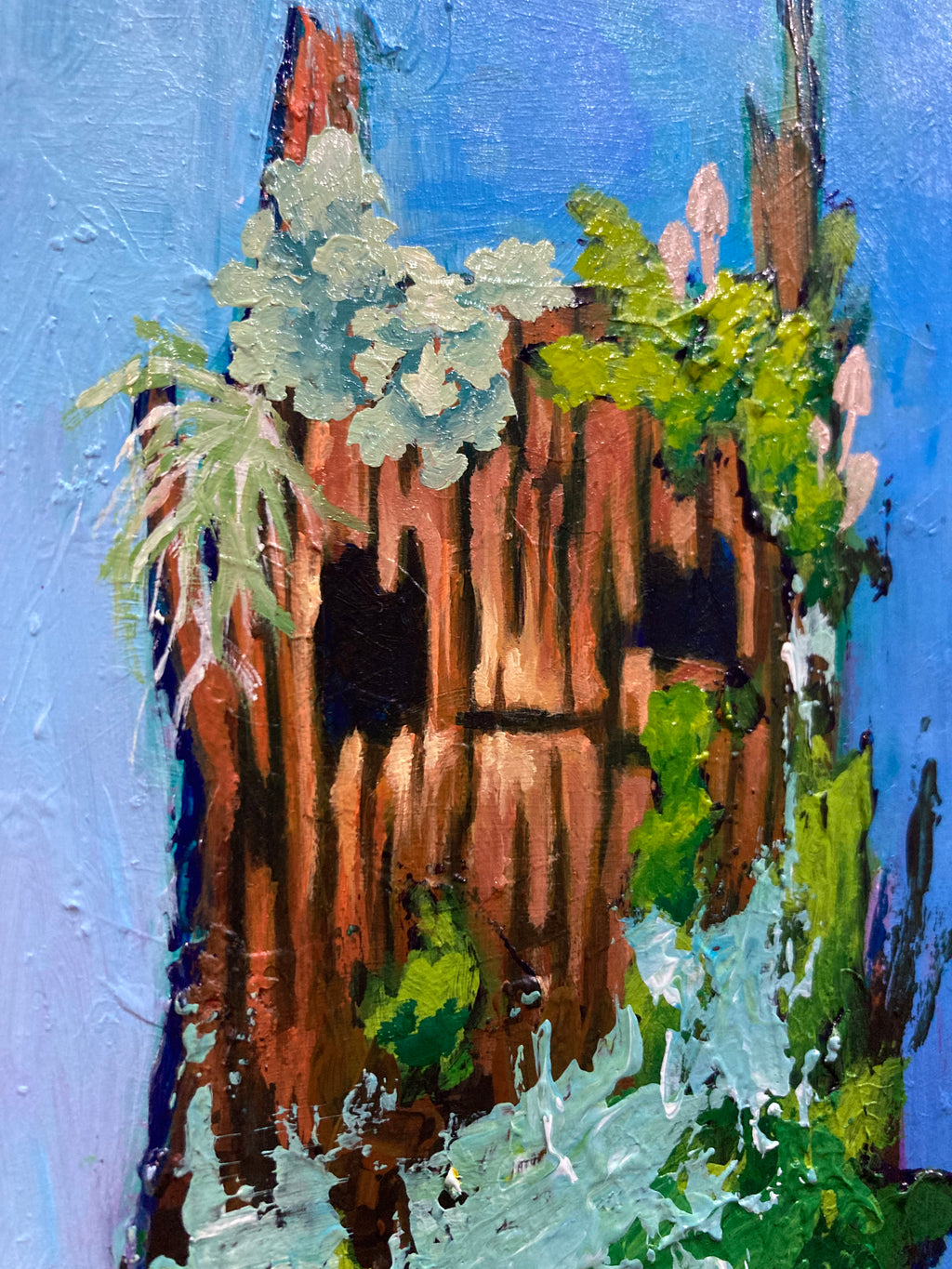 Painting of Nurse Log Dryad "Treshawn says Take A Leap of Faith", framed 5x7