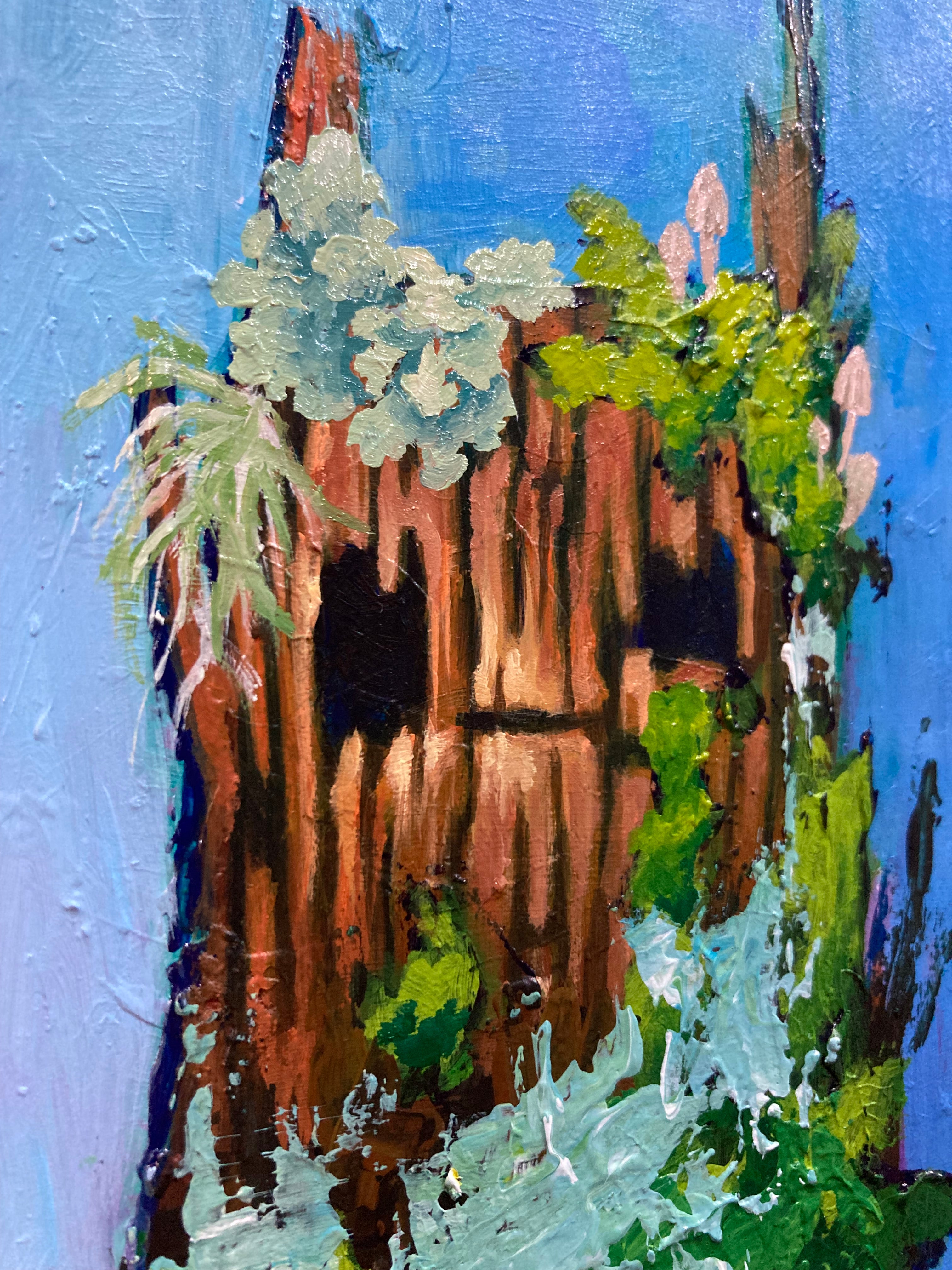 Painting of Nurse Log Dryad "Treshawn says Take A Leap of Faith", framed 5x7