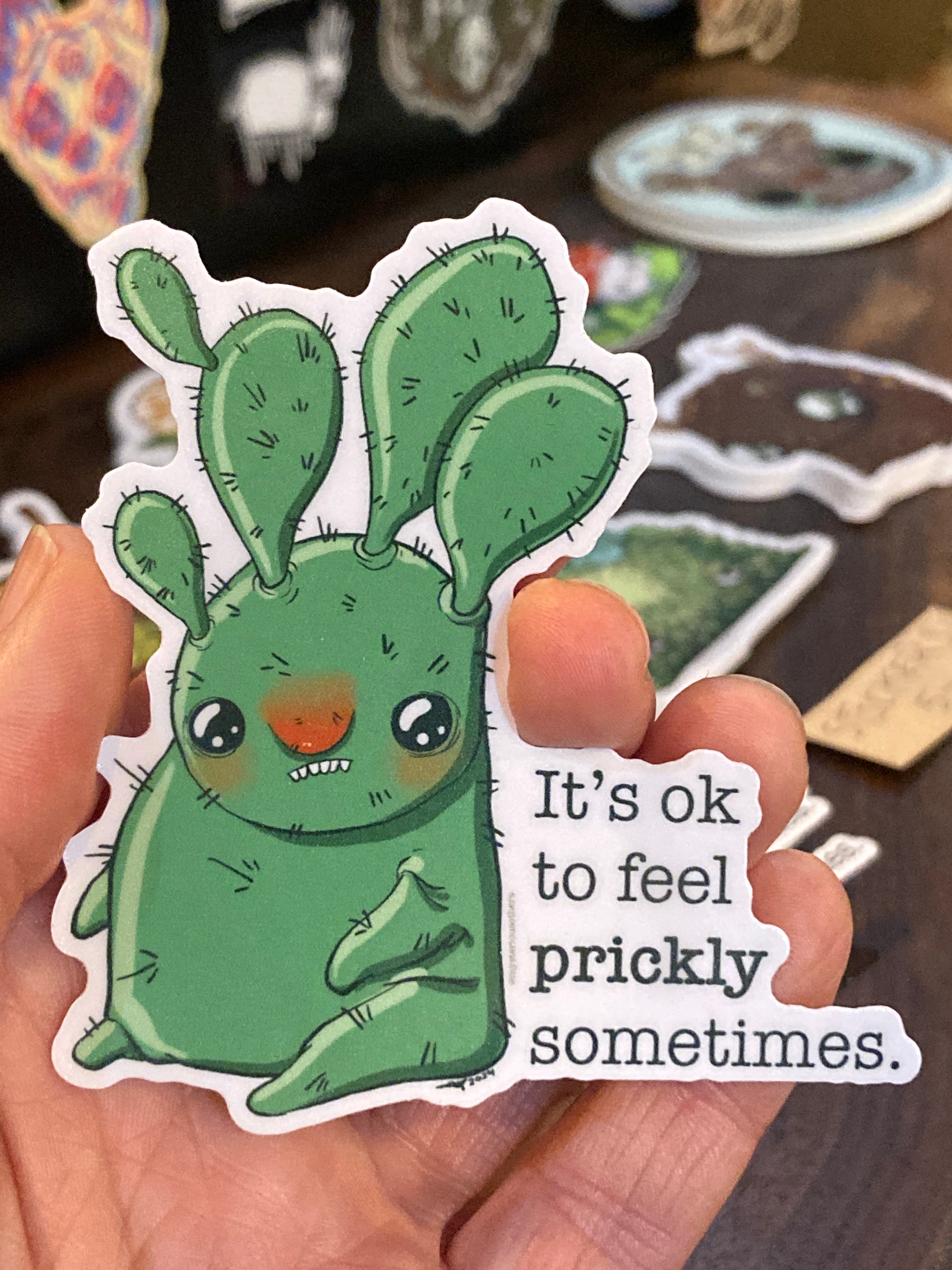 It's Ok to Feel Prickly Sometimes - 3 inch vinyl sticker