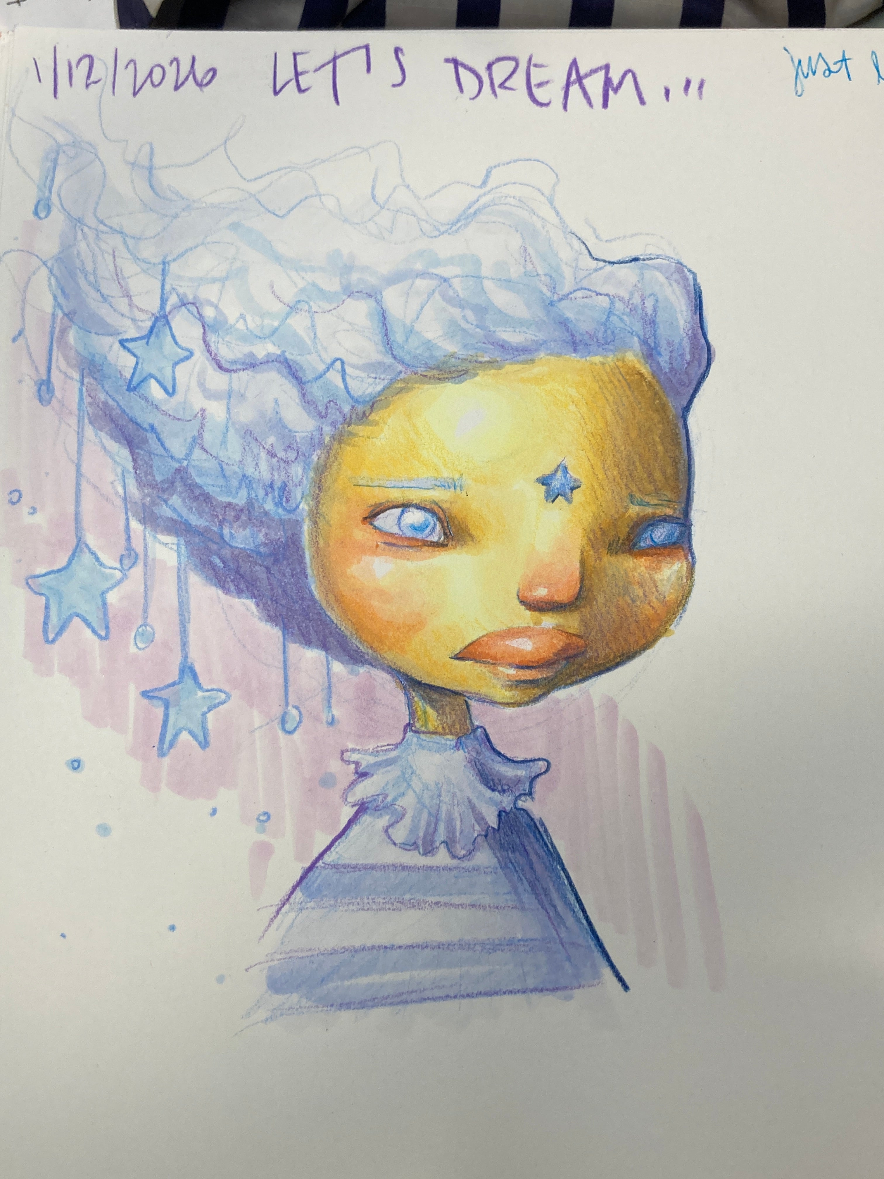 Leandra the Stardust Forager - Original Painting - 8x10 - Acrylic and Oil on cradled gesso board