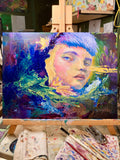 Weightless - 12x16 - Original painting - Acrylic and oil on cradled gesso board
