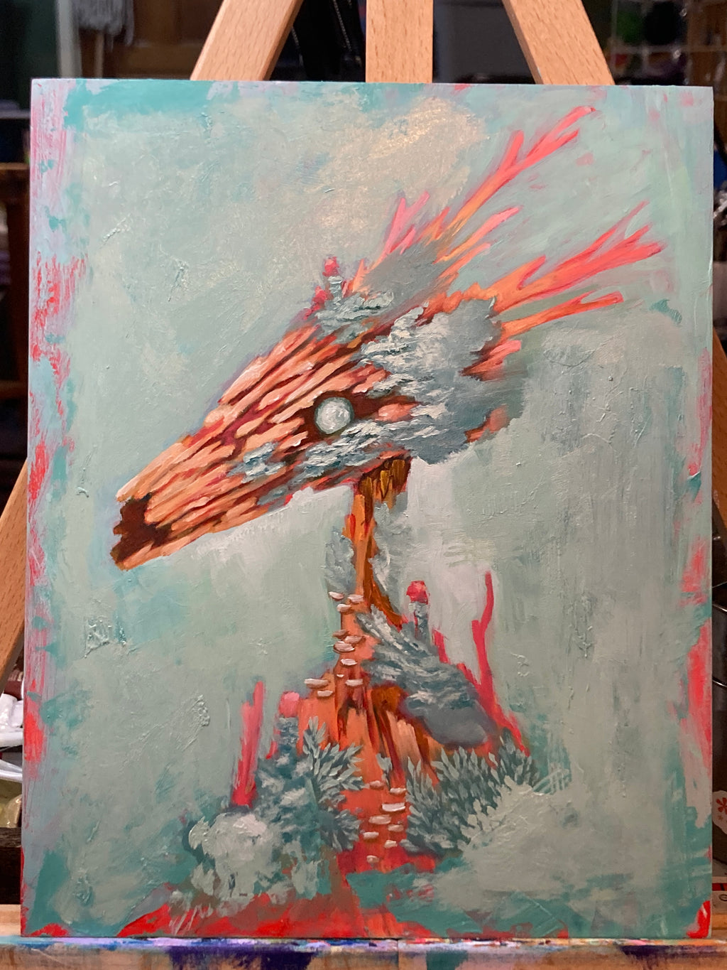 Theta Dweller - Original painting - 8x10 - Acrylic and Oil on gesso board