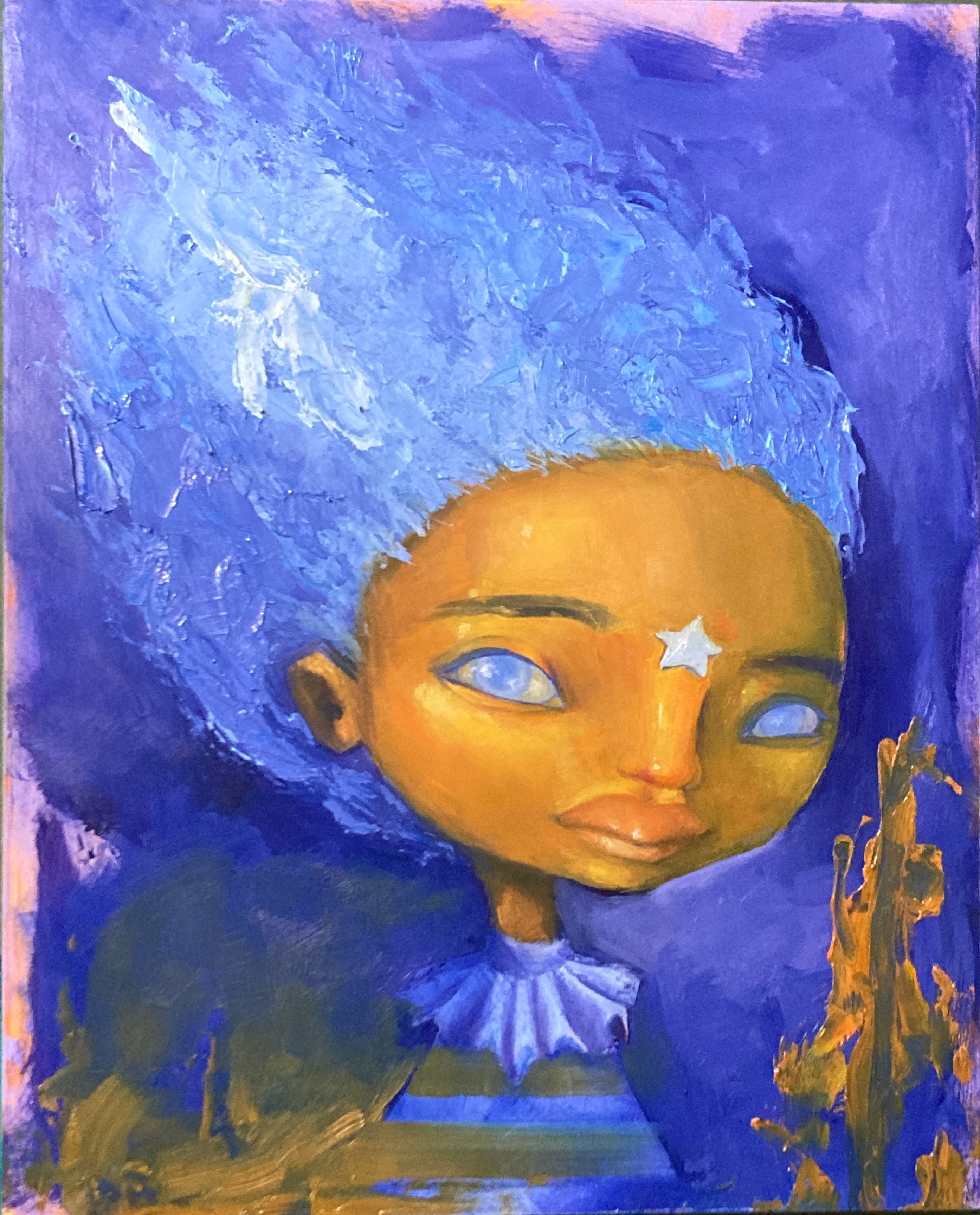 Leandra the Stardust Forager - Original Painting - 8x10 - Acrylic and Oil on cradled gesso board