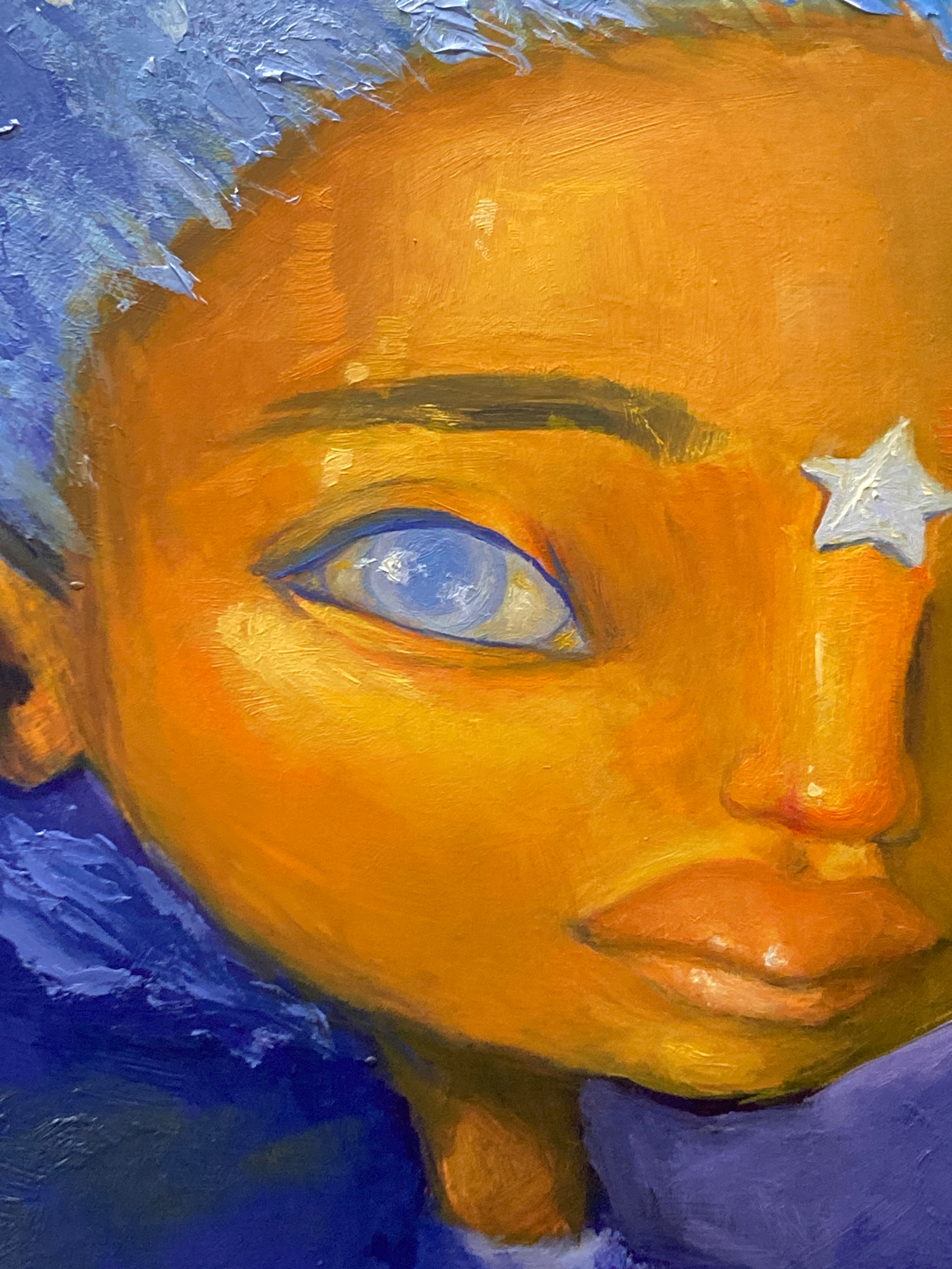 Leandra the Stardust Forager - Original Painting - 8x10 - Acrylic and Oil on cradled gesso board